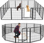 Dog Playpen 32 inch 12 Panels Indoor Dog Pen for Medium/Small Dogs Heavy Duty Metal Dog Fence Outdoor for Yard, Puppy Playpen with Door Portable Pet Fence for RV Camping Yard