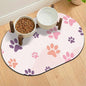 Cat Food Mat 24''x16'', Absorbent Cat Mats for Food and Water, Non-Slip Rubber Mat for Cats Bowls, Easy Store Pet Food Placemat, Mats for Under Cats Food Bowls, Fit with Kitchen, Living Room, Pink Paw