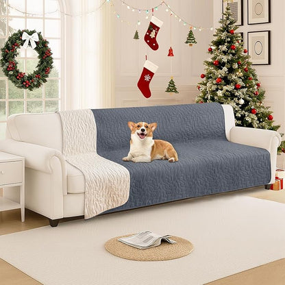Waterproof Dog Bed Cover Pet Blanket, Soft Couch Cover for Dogs Washable, Non-Slip Dog Blanket Protect Furniture Couch Sofa Car for Puppy Large Dogs Cat (82x102 Inch, Dark Grey)