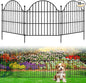 10 Panels No Dig Decorative Outdoor Garden Fence, 24in (H) x20ft (L) Animal Barrier Fencing for Dog, Arched Flower Bed Edging, Rustproof Metal Wire Panel Border with Temporary Ground Stakes