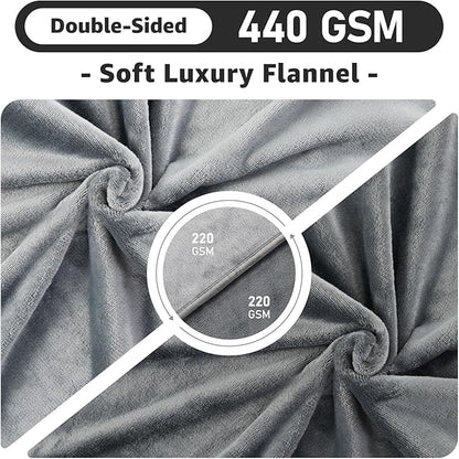 LOOBANI Waterproof Blanket for Bed: Reversible Soft Flannel King Size Bed Blanket 85" x 108", Waterproof Dog Blankets for Large Dogs, Spill-Proof Cover for Furniture Protection, Movie Time, Grey