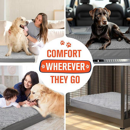Simple Trending Orthopedic Dog Bed for Large Dogs, Egg Crate Foam & Removable Cover, Washable Pet Bed, 36 x 27 Inch, Gray