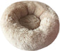 BODISEINT Modern Soft Plush Round Pet Bed for Cats or Small Dogs, Mini Medium Sized Dog Cat Bed Self Warming Autumn Winter Indoor Snooze Sleeping Cozy Kitty Teddy Kennel (20'' D x 8'' H, Champagne)