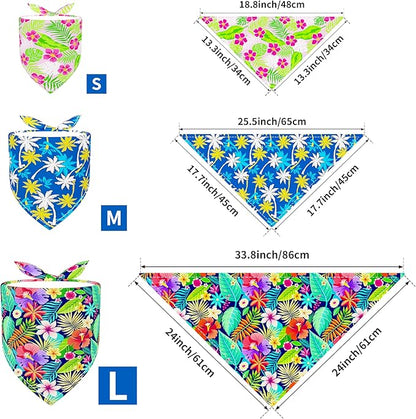 PET SHOW 50 Pack Hawaiian Dog Bandanas Bulk for Small Dogs Cats Puppys XS Washable Adjustable Dog Scarf Triangle Bibs Pet Red Pink Decorative Grooming Accessories