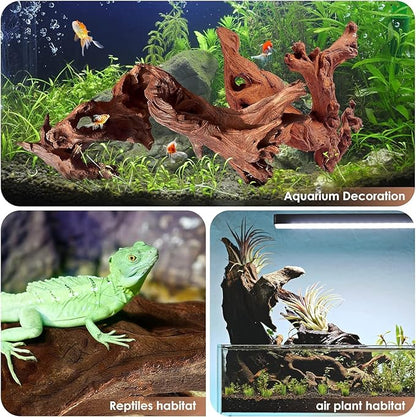 Jorewood Natural Small Aquarium Driftwood for Fish Tanks & Reptile Terrariums – 100% Safe Fish Tank Decorations, Unique Twisted Branches 5-Piece 4-8 Inch Low Tannin, Easy to Sink