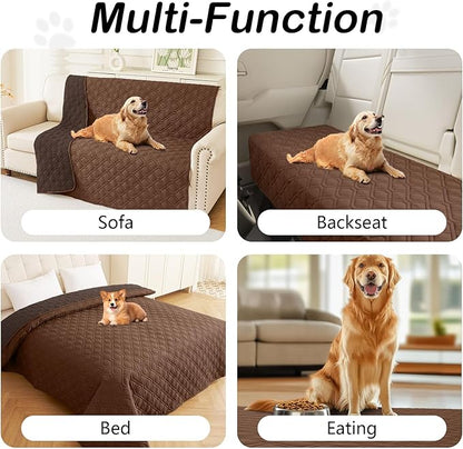 hyha Waterproof Dog Bed Blanket, Soft Pet Blankets, Waterproof Couch Cover for Dogs, Reversible Sofa Covers Washable for Furniture (30x70 Inch, Brown/Chocolate)
