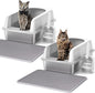 Henkelion 2 Pack Stainless Steel Cat Litter Box with Lid, 20" L x 14.2" W x 11.8" H, Extra Large Litter Box for Big Cats with High Sided, Anti-Urine Leakage, Easy Cleaning, Include Cat Mat and Scoop