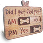 Dog Feeding Tracker-AM PM 2-Meal Wooden Fridge Magnets - Dog Feeding Reminder(3.5'' x 5.4'') with Stand - Did I Get Fed Yet-Pet Accessories to Track & Prevent Overfeeding or Underfeeding of Pets-A04