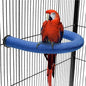 U Shape Parrot Perch Stand Toy Bird Platform Sand Paw Grinding Clean Stick Exercise Conure Budgie Cockatiel Cage Accessories (Blue)