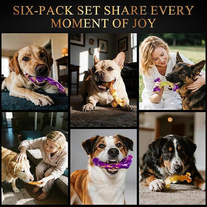 6 Pack Indestructible Dog Toys for Aggressive Chewers, Durable Nylon Bone for Large Dogs, Dog Toy for Aggressive Chewer Large Breed, A Mixed Special Edition Set