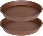 2 Pack of 20 21 inch Plant Saucer Round, Deep Plant Saucers for Pots, Heavy Plastic Plant Drip Tray for Indoors Outdoor, Bird Bath Bowls, Plant Trays for Planter 19-22" (21 inch, Chocolate)