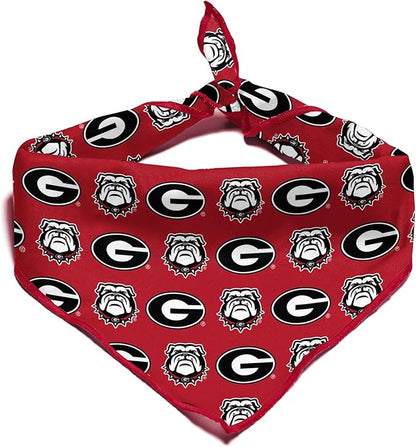 Georgia Bulldogs Officially Licensed Bandana for Dogs and Cats | Fits Pets Great Gift Idea | Easy-to-Tie (Large, 28")