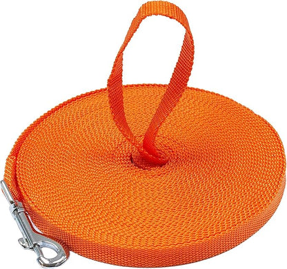 Long Dog Puppy Obedience Recall Training Agility Lead, Leash - ORANGE, 20' Foot - by, Downtown Pet Supply