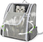 Cat Backpack Carrier Large Pet Backpack for Small Dog Medium Cat Puppy Kitten Bunny up to 15lbs, Ventilated Mesh Dog Collapsible Travel Backpack for Hiking Walking Outdoor