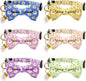 6 Pack Breakaway Cat Collars with Bow Tie and Bell Floral Kitten Cat Collars Adjustable Cat Bowtie Collar with Pendants for Girl Boy Kitten Cats