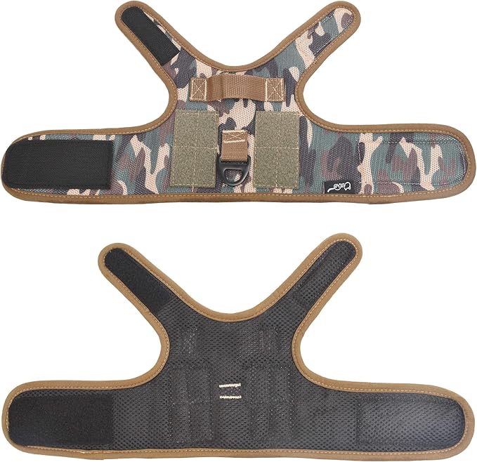 Tactical Cat Harness and Leash for Walking Escape Proof Breathable Mesh Fabric, Green Jungle Camo, Medium, Adjustable Cat Walking Jackets, Padded Stylish Cat Vest