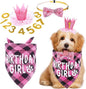 Weewooday Dog Birthday Party Supplies Birthday Boy Girl Cake Bandana Triangle Scarf Party Hat Dog Bow Tie Collar with Numbers for Large Medium Small Dog Puppy 1st Birthday(Novel Style,Medium)