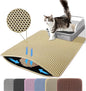 Extra Large Cat Litter Mat, 30x22 Inches Honeycomb Double Layer Cat Litter Trapping Mat, Non Slip Waterproof Urine Proof Large Kitty Litter Box Mat for Floor, Kitten Supplies, XL, Beige