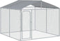 PawHut Outdoor Dog Kennel, Heavy Duty Dog Run Outdoor Fence with Waterproof Cover, Galvanized Chain Link, Secure Lock, 9.8' x 9.8' x 7.7'
