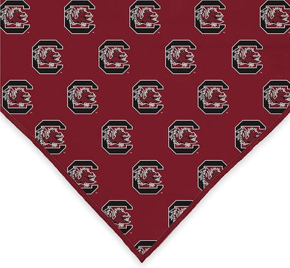 South Carolina Gamecocks Officially Licensed Bandana for Dogs and Cats | Fits Pets Great Gift Idea | Easy-to-Tie (Small, 13")