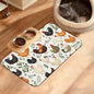 Dog Bowl Mat,Chickens Roosters Pet Feeding Mat for Floors Waterproof,Plants Leaf Absorbent Dogs Placemat for Food and Water Quick Dry Pet Cat Feeding Mats with Non Slip Bottom 12" x 20"