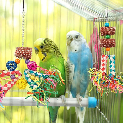 LifeIdeas Bird Shredding Toys, 5PCS Parrot Chewing Toys Corn Cob, Colorful Bird Foraging Toys for Small Medium Parrots Parakeets, Conures, Cockatiel, Lovebirds