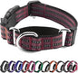 Hikiko Martingale Dog Collars Reflective Nylon Dog Collar with Quick Release Buckle Adjustable Training No Slip Dog Collar (Medium, Burgundy)