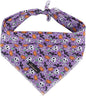 ARING PET Halloween Dog Bandanas, Cotton Purple Pumpkin Ghost Bat Floral Pet Bandanas Cute Triangle Bibs Scarf for Small Medium Large Boy Girl Dogs and Cats-S