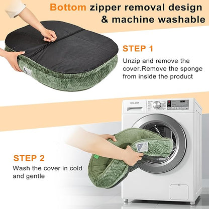 Dog Beds for Small Dogs,Orthopedic Bed with Removable Cover&Non-Slip Bottom Couch Bed with Four-Sided Bolster Green S