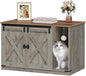 Cat Litter Box Enclosure, Hidden Litter Box Cabinet Furniture with Bell, Indoor Cats House, Farmhouse Style, 39.4 x 21.7X 24.8 Inches, for Hallway, Bedroom, Greige CB85205X