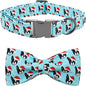 Dog Collar, Christmas Dog Collar Plaid Pet Collar Bow Holiday Bows Girl Boy Puppy Collar Adjustable Pet Collar for Small Dogs