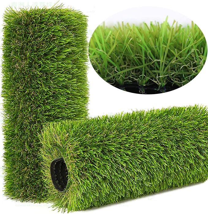 Artificial Grass Rug Outdoor Indoor 4FTX99FT Fake Grass Carpet Green Synthetic Grass Pet Turf Realistic Faux Grass Rug with Drain Holes for Garden Lawn Landscape Balcony Home Decor Patio
