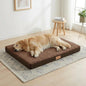 Patas Lague Orthopedic XL Dog Bed Large Sized Dog 48''X30'', Soft Waterproof Egg Crate Foam Large Pet Crate Beds Mat with Removable Washable Cover and Non-Slip Bottom, Brown