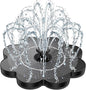 Yzert Solar Fountain Flower Shape-No Battery, Glass 3.5W Solar Water Fountain with 7 Nozzles & 4 Fixer Rods,Solar Fountain Pump for Bird Bath, Outdoor, Pool, Garden, Pond & Flower Pot