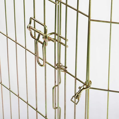 MidWest Homes for Pets Folding Metal Puppy / Dog Exercise Pen, Indoor/Outdoor Playpen with Door, 16 Sq Feet of Play Space, 24-Inches Tall, Gold Zinc