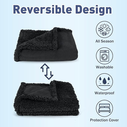 Kritter Planet Waterproof Dog Blanket, Reversible Water Proof Pet Blanket for Couch, Bed & Sofa, Washable Couch Covers for Large Dogs - Protects Furniture from Fur, Dirt, and Accidents