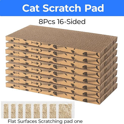 Mini Cat Scratching Board Small Cat Scratcher Cardboard Cat Scratch pad Cat Scratchers for Indoor Cats Cat Cardboard Scratcher Cat Scratching pad (8pcs)