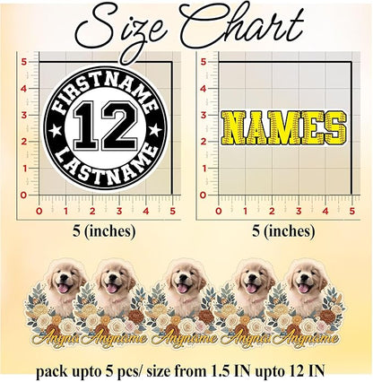 Custom Pet Face Photo Name Floral Sticker Personalized Text Image Animal Flower Decal Waterproof Vinyl Decal for Water Bottles Tumbler Laptop Hard Hat Car Kindle Gifts for Girl Boy