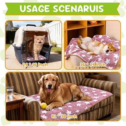 6 Pcs Dog Blanket Super Soft Pet Puppy Blankets Calming Dog Blankets for Small, Medium Large Dogs Warm Sleep Mat Washable Dog Blanket for Puppy Cat (36"×24")