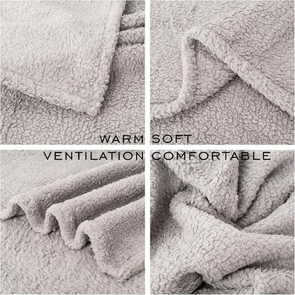 2 Blankets, Dog Cat Pet Blanket, Soft Warm Fleece, for Puppy, Small Dogs or Kitten, Cats, Plush Fuzzy Blanket for Bed, Sofa, Travel (40" x 32", 2/Pack, Beige+Light Gray)
