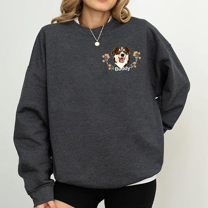 Custom Pet Sweatshirts with Photo and Name, Personalized Dog Sweatshirt, Gifts for Dog Mom, Dad