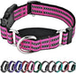 Hikiko Martingale Dog Collars Reflective Nylon Dog Collar with Quick Release Buckle Adjustable Training No Slip Dog Collar (Medium, Pink)