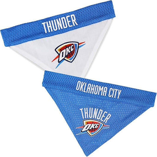 Pets First NBA Dog Bandana - Oklahoma City Thunder Reversible Pet Bandana. 2 Sided Home & Away Sports Bandana with a PREMIUM Embroidery TEAM Logo, Large/X-Large