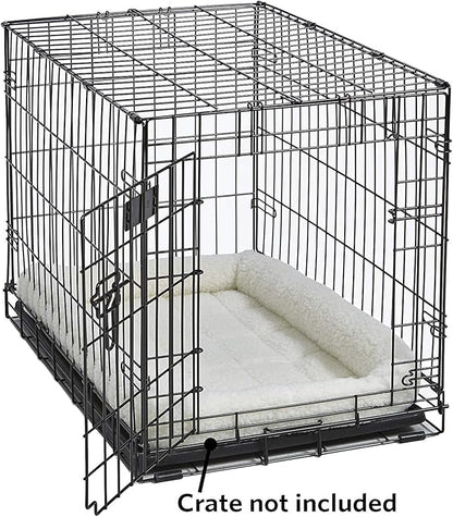 MidWest Homes for Pets QuietTime Dog Bed – White Fleece Bolster, Ultra-Soft and Machine Washable, Fits 42-Inch Crates and Carriers, for Large Breed Dogs