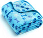Allisandro Luxurious Dog Blanket, 350 GSM Super Fuzzy Microplush Fleece Pet Blankets for Small Medium Large Dogs and Cats, Blue Paw and Bone, 32" x 24"