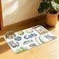 Cat Fun Pet Feeding Mat, Absorbent Bowl Pad for Dogs and Cats, Fast Dry, Non-Slip Back, Indoor Use – 12x20 Inch