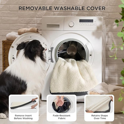 Bedsure Giant Dog Bed for Jumbo Dogs - 53" x 36" Flat Pet Beds with Removable Washable Cover, Orthopedic Egg Crate Foam Mat for Long-Bodied Pets Up to 120 lbs