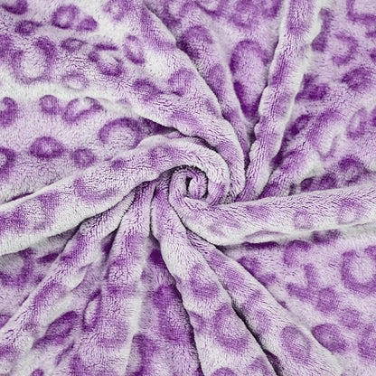 Bnuitland Purple Leopard Print Flannel Throw Blanket, 300 GSM Double Sided Fuzzy Fluffy for Bed Sofa Couch Travel, Super Soft Lightweight Cheetah Print Blanket for Adultsa and Kids, 50×60 inch