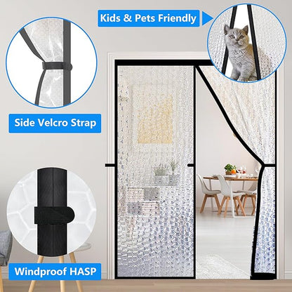 RELIANCER Magnetic Thermal Insulated Door Curtain,Waterproof EVA Door Cover,Fit Doors Size Up to 32"x82",Temperature Protection Insulated Doorway Curtain Partition,Patio Self-Closing Doors Net Screen