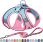 AIITLE Escape Proof Dog Harness - Step in Adjustable Dog Harness No Choke Over with Breathable Mesh and Quick-Release Buckle for All Weather- Outdoor Walking, Training for Medium Dogs Pink XL